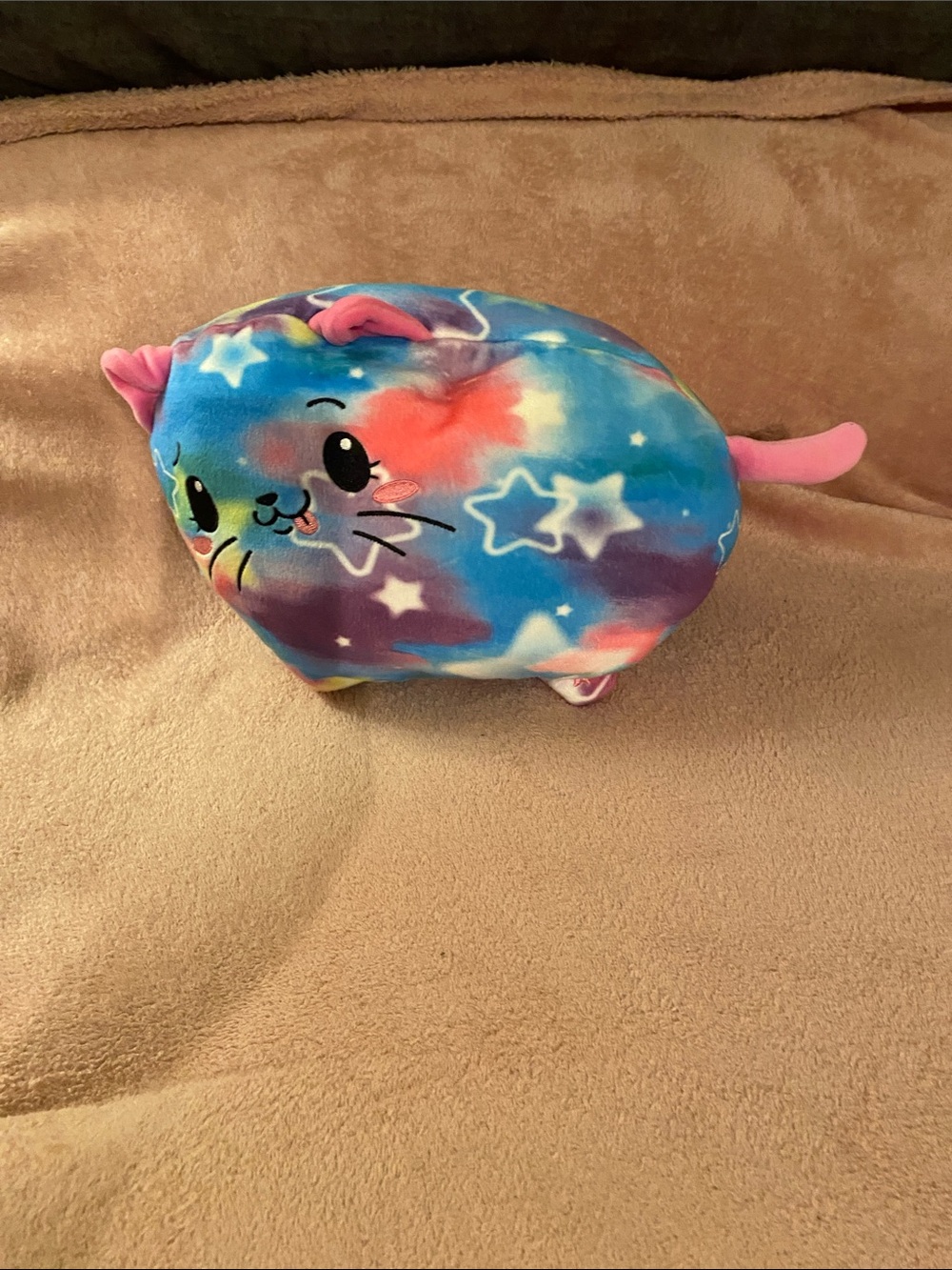 Plush Galaxy Star Cat Stuffed Noise Making Animal - Multicolor